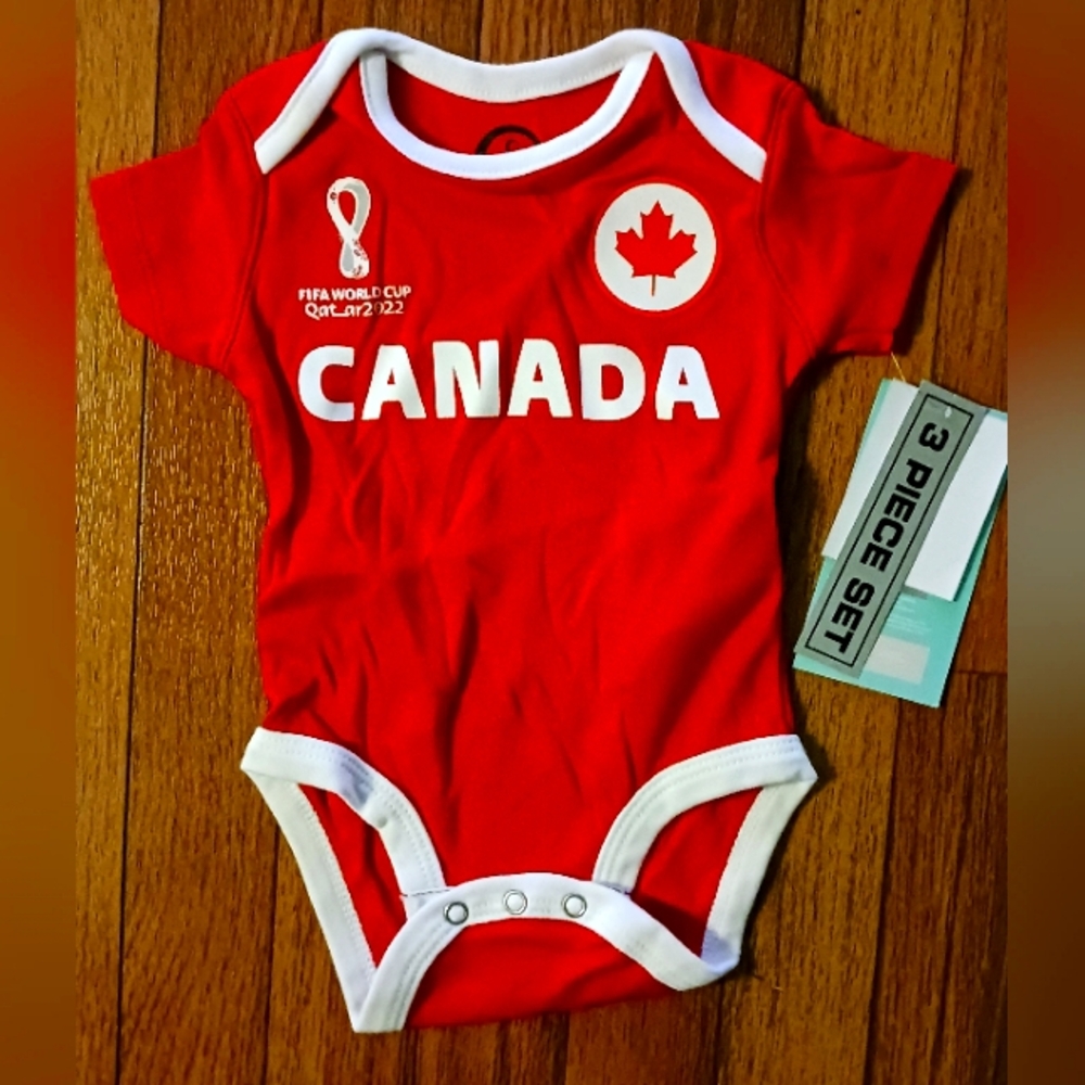 Baby Canada Fifa Cup onesie Sz 3/6m nwt